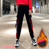 K525加绒黑红裤