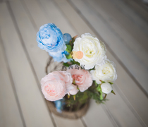 Sisi Home Emulation Floral Silk Cloth Pollen Color Blue White Newborn Photographic Baby Photo Furnishing Accessories