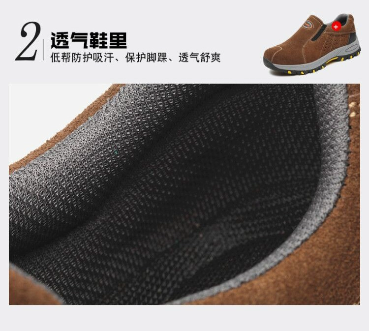 Giày bảo hộ lao động nam nhẹ, khử mùi, mũi thép, chống va đập, chống đâm thủng, chống mài mòn, an toàn tại công trường, chuyên dụng cho thợ hàn giày công trường không dây