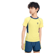 Childrens swimsuit boys 2024 new medium and large children split teen boys summer swimsuit swimming trunks swimsuit suit