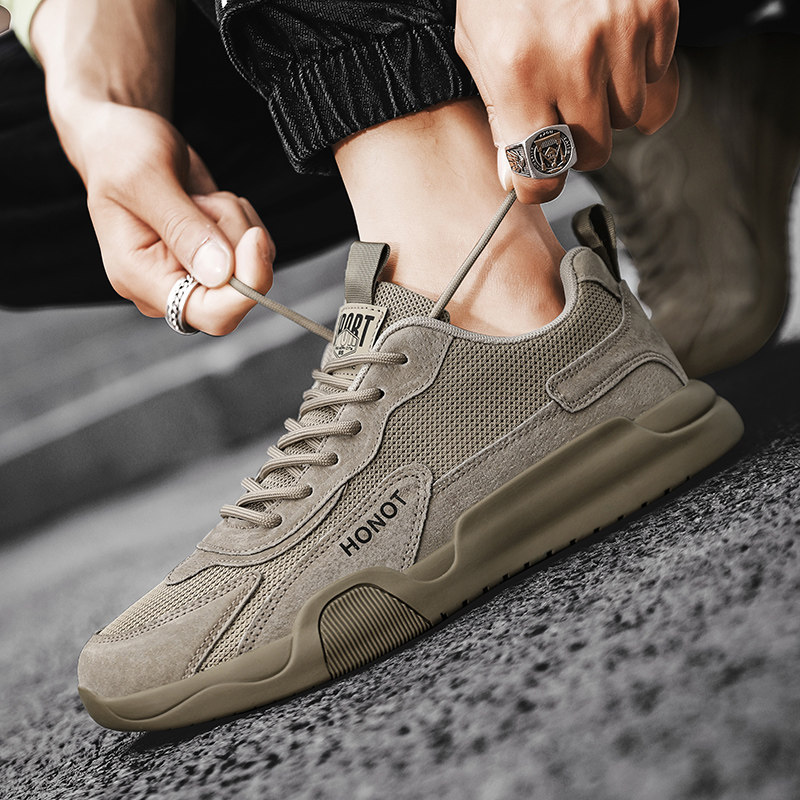 Giày nam thể thao mùa hè và giải trí lưới thoáng khí Giày bảo hộ lao động nam công trường giày thể thao nam đi làm chống mài mòn giay bảo hộ lao đông giày bảo hộ lao dộng