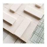 Белая мраморная мозаика на стену, 3D, ископаемые