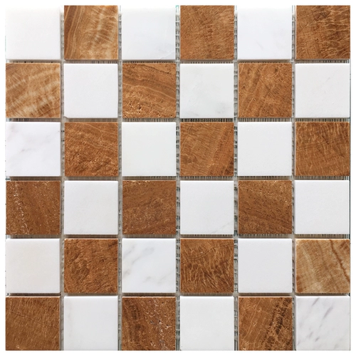 Клетчатая каменная мозаичная наклейка натуральная мраморная леса из дерева желтый ретро -арт -кирпичный кирпичный туалетный туалет