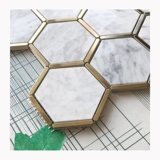 Шестиугольная мраморная мозаика на стену из нержавеющей стали