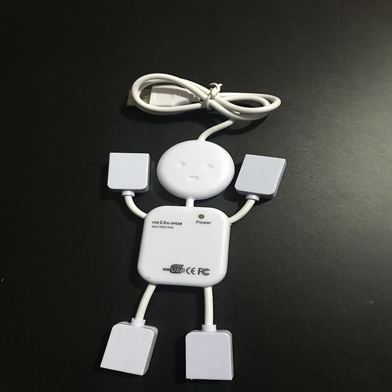 USB2 0 extension cord cute little man one drag quad USB extension HUB high speed tablet expansion port connector