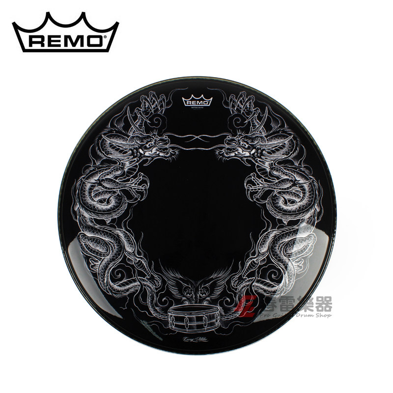 REMO American Powerstroke Series 22 Inch Corey Miller Dragon Totem Tattoo Base Drum Skin