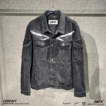 (Official direct mail) SMFK cotton washed old graphite gray phantom denim jacket wide jacket
