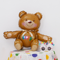 In South Korea embraces bear teddy bear stereo aluminum film balloon cartoon adorable birthday party decoration photo