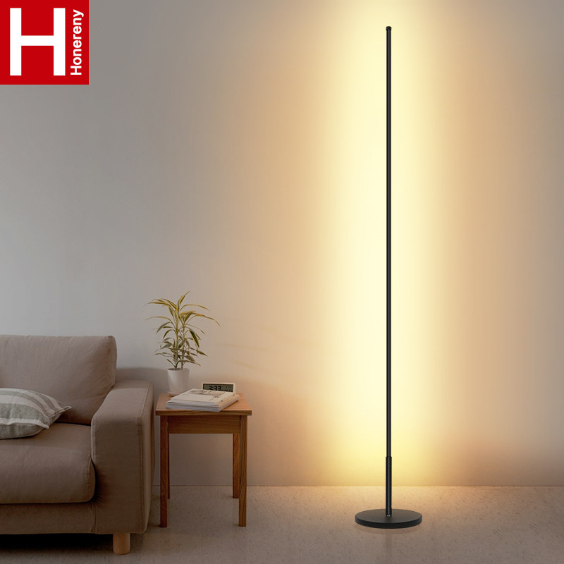 Honglang ins Simple Nordic led floor lamp Living room bedroom vertical bedside lamp Corner floor lamp Eye protection lamp