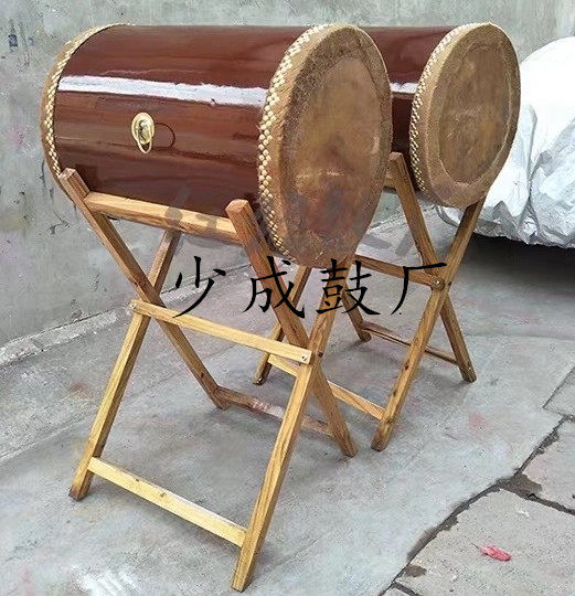 Miao Drum Wa Wooden Drum Barrel Drum Cowhide Leather Drum Temple Drum Decorative Drum Tower Special Drum