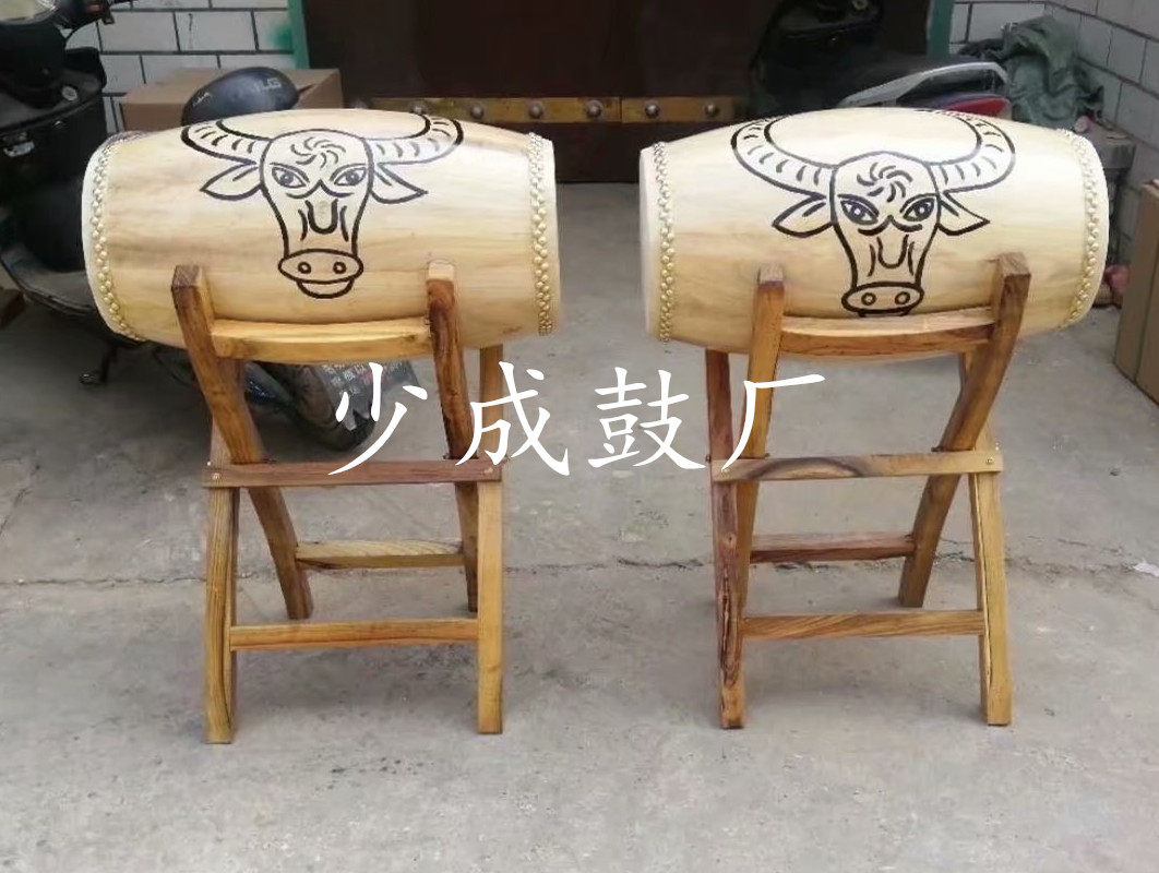 Miao drum Wa ethnic wood drum Drum Drum Bull Belt Woolen Drum Temple Drum Decorative Drum Building Special Drum Set