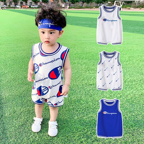 Детское боди, хлопковая летняя одежда подходит для мужчин и женщин для девочек, жилет, спортивный костюм, популярно в интернете, 0-1 лет