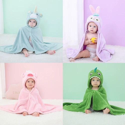 Детское банное полотенце, милый мягкий быстросохнущий плащ подходит для мужчин и женщин, детский банный халат для новорожденных