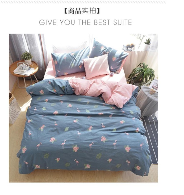 妃 妃 Cotton bốn mảnh cotton 1,5m1,8m Phong cách Bắc Âu giường đôi cung cấp bộ chăn ga gối - Bộ đồ giường bốn mảnh giá chăn ga gối đệm
