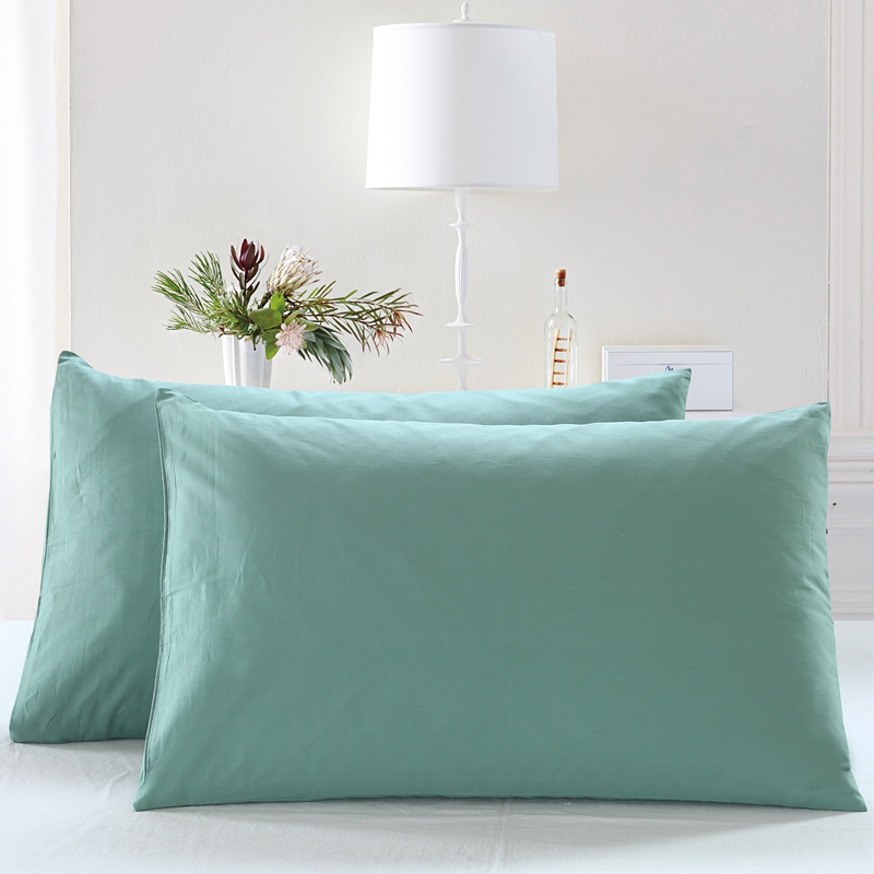 Shifei pillowcase pure cotton pillowcase a pair of 48 74 pillowcase solid color cotton envelope pillowcase