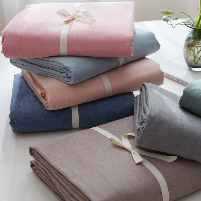 Time Courtespure Cotton Quilt Cover Single Piece Whole Cotton Plaid Single Quilt Cover 1 5m Double 200x230 Washed Cotton Quilt Cover