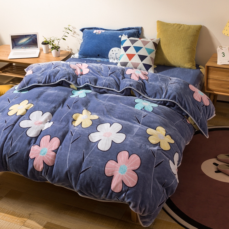 Flannel Quilt Cover Single Piece Winter Warmth 1 5m 1 8 2 m Double Thickened Coral Suede Milk Suede Covered