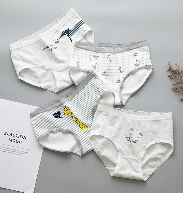Đồ lót nữ dễ thương cotton 100% cotton thoáng khí kháng khuẩn eo sinh viên Nhật Bản cô gái bán buôn quần lot nữ