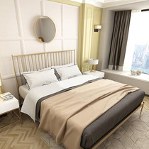 Bed Simple modern European Wrought iron bed Double 1 8 meters iron sheets people 1 2 meters steel frame bed 1 5 meters princess