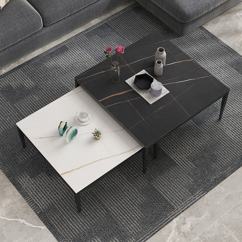 2022 New Tea Table for a minimal modern living room household home Nordic red marble plate tea table