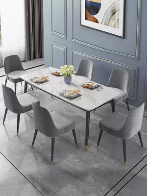 Dining table Net red light luxury 2021 dining table and chair combination marble Nordic simple rectangular dining table C01-11