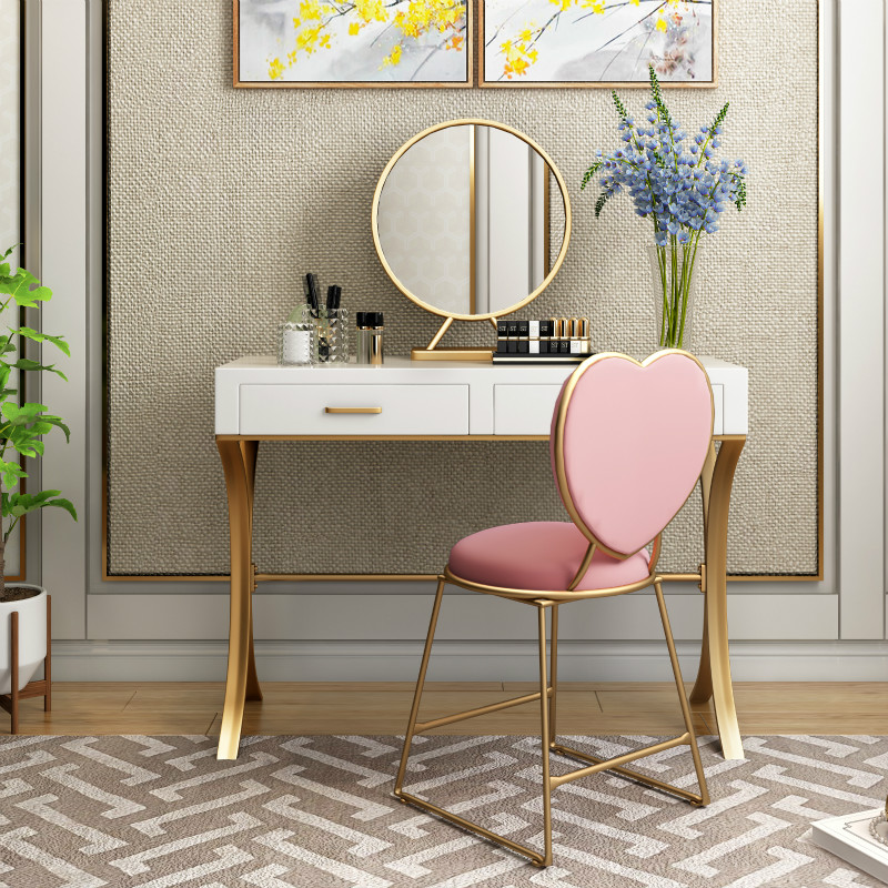 Nordic dressing table bedroom modern minimalist dressing table small apartment mini net red ins style wrought iron dressing table
