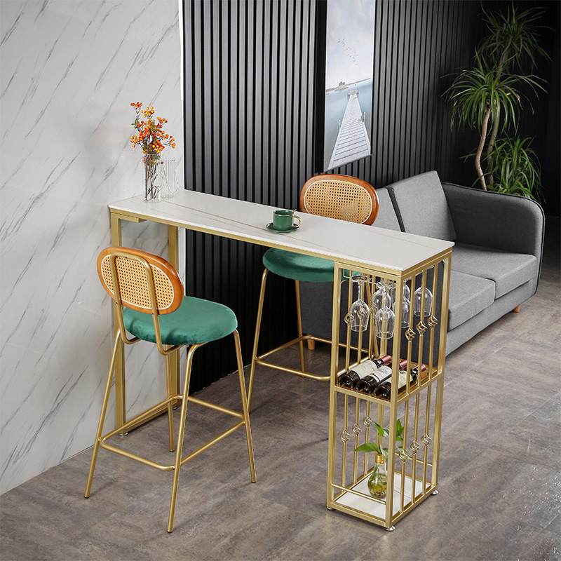 Italian Style Home Rock Plate Bar Table Light Lavish Living Room Partition Marble Open Kitchen Bar Table High Foot Table 