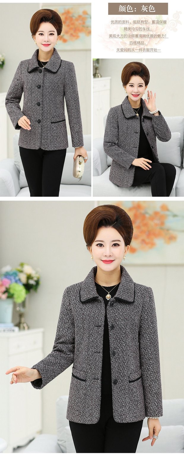 Áo xuân cho phụ nữ trung niên và trung niên Áo mới thời trang trung niên thon gọn ngắn 40-50-60 tuổi mẹ áo sơ mi nhỏ vest nữ công sở