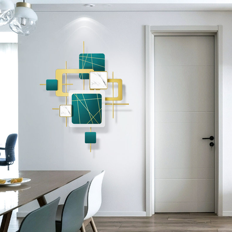 Modern Light Lavish Wall Decoration Genguan Corridor Aisle Restaurant Wall Creative Background Wall Iron Art Solid Pendant-Taobao