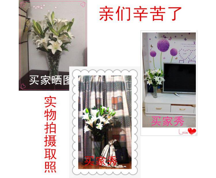 Ba đầu biểu tượng cảm xúc hoa lily PU bó hoa lily nhà phòng khách trang trí hoa nhựa hoa nhân tạo - Hoa nhân tạo / Cây / Trái cây bình hoa giả