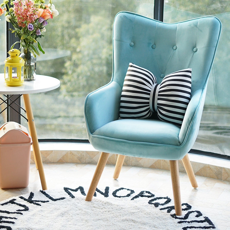 Slowy sofa small family type simple modern bedroom cute girl single sofa chair Nordic balcony backchair