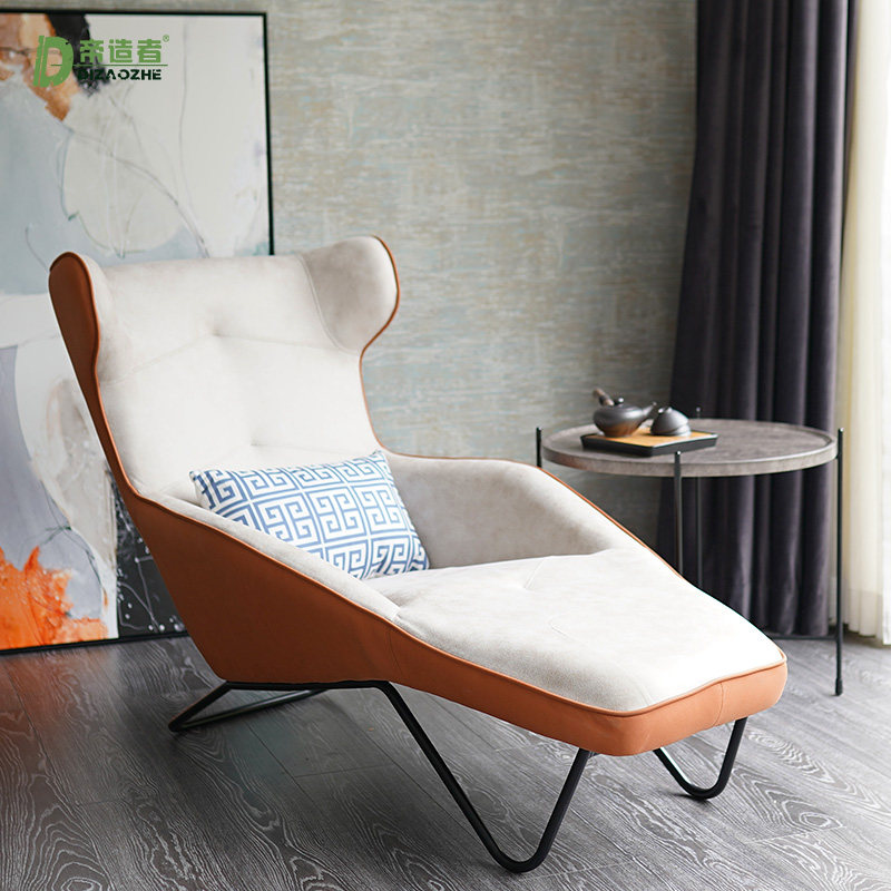 Nordic Bedrooms Folk accommodation Villa Balcony Single Tech Cloth Lounge Chairs Living-room Sloth Sofa Casual Clubhouse Leaning Back Chairs