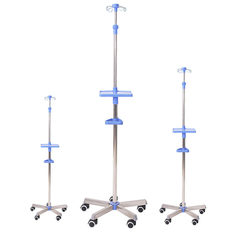 Thickened Stainless Steel Infusion Rack Domestic Pendant Bottle Rack Mobile Clinic With Drip Rack Portable with wheel beds frame