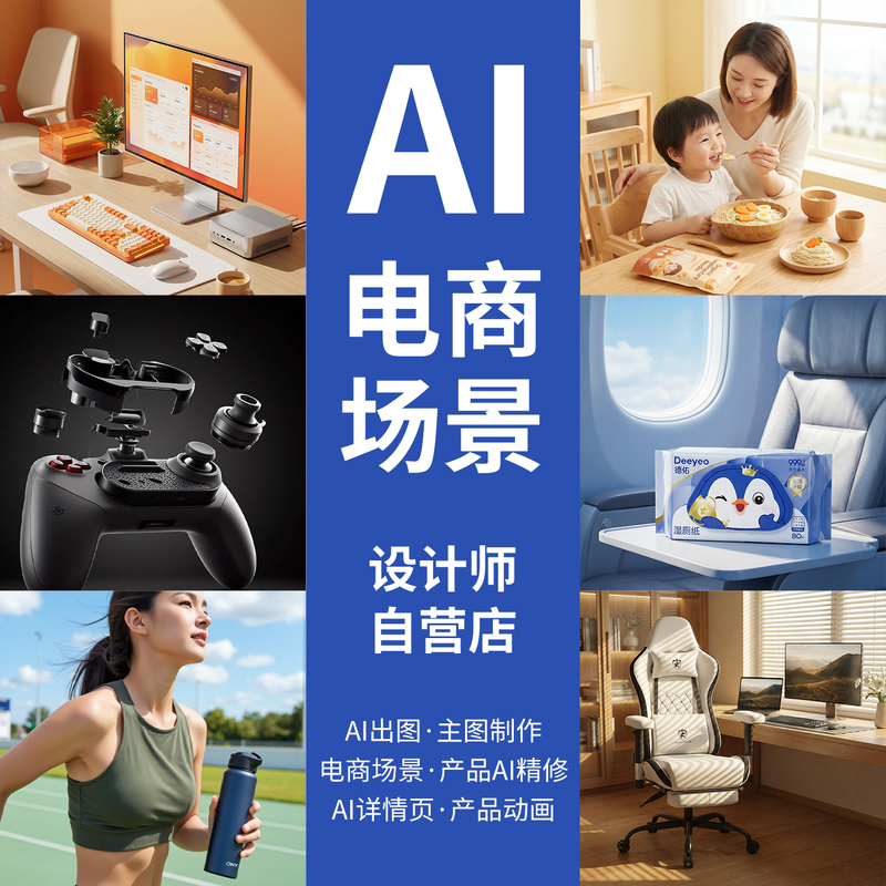 Ai Design and Create Images for E-Commerce Product Pages, Generate Images for Product Details Pages, and Provide Services for Creating Product Videos and Image Modifications