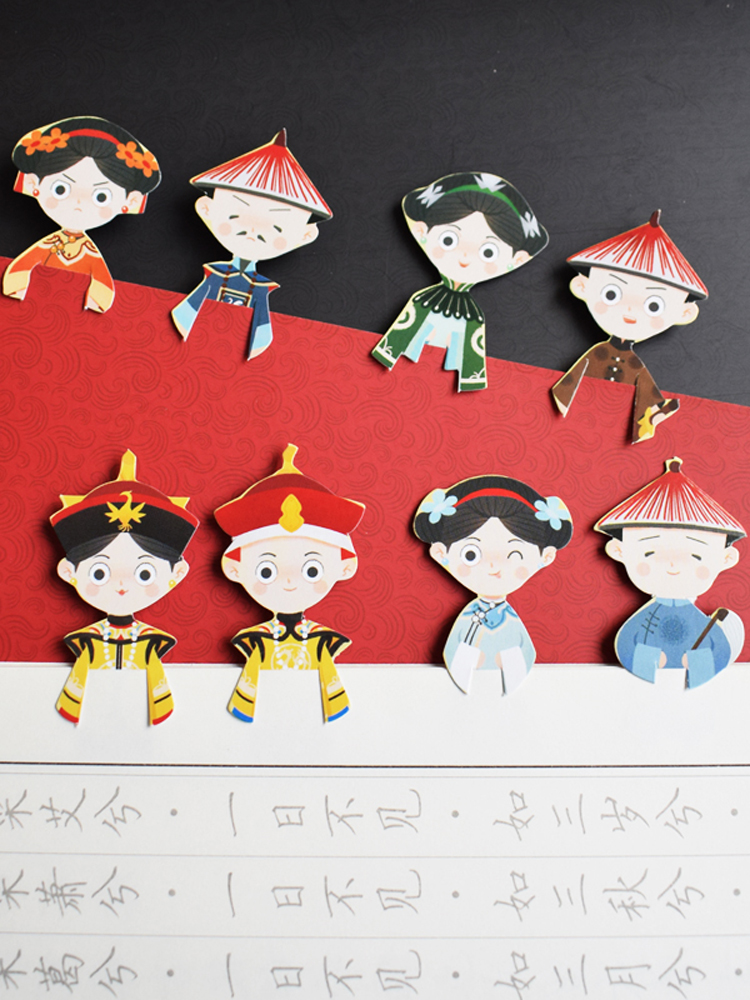 Personality Classical Chinese Creativity Precious Cartoon Children's Paper Bookmark Mini Palace Facebook Clippers