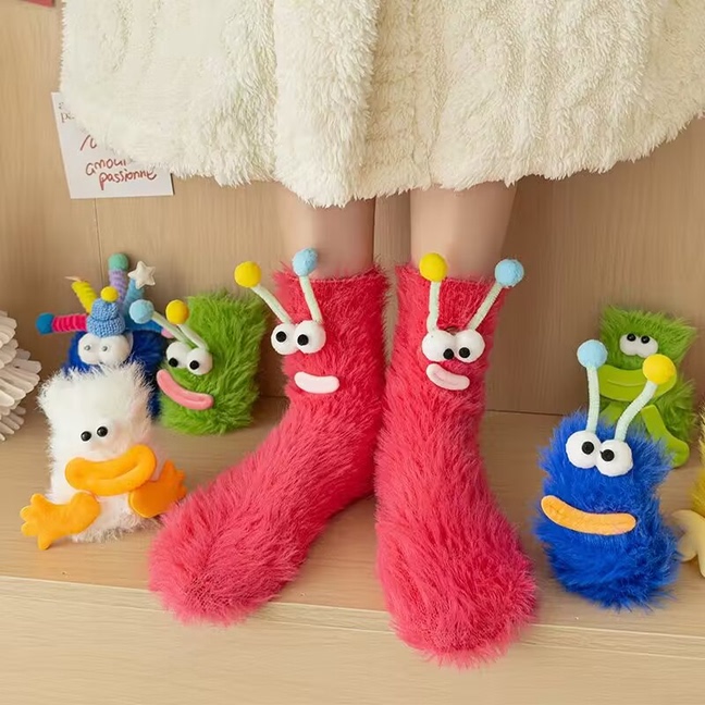 Cute DIY Glow Stick Plush Mid-Calf Women's Autumn and Winter Floor Socks, Couple and Best Friend Socks, Sleep Warm Socks, Maternity Socks Cute DIY Glow Stick Plush Mid-Calf Women's Autumn and Winter Floor Socks, Couple and Best Friend Socks, Sleep Warm Socks, Maternity Socks