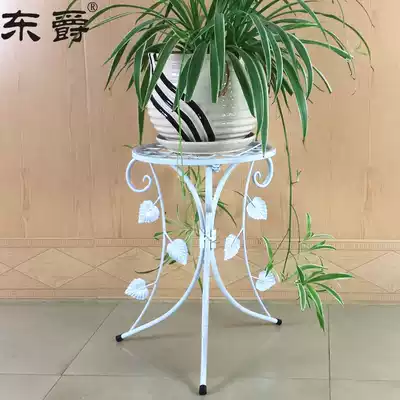 European-style iron flower stand simple floor-to-ceiling indoor living room balcony Golden orchid flower pot stand single-layer flower shelf