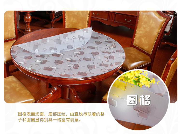 bàn tròn kính bọc khăn trải bàn PVC dầu chống thấm bảng dùng một lần pad chống bỏng dày mat nhiệt dạng tấm pha lê - Khăn trải bàn khăn trải bàn tròn 1m2