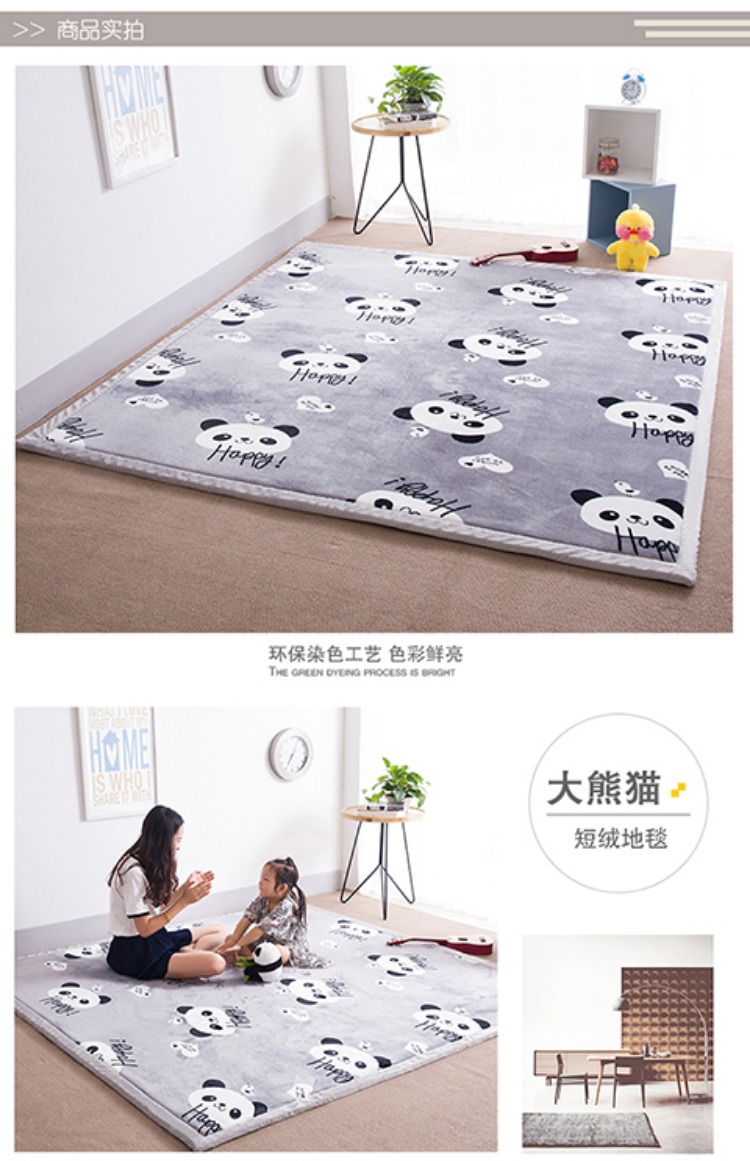 Hộ gia đình dày nhung san hô tatami mat phòng khách thảm phòng ngủ của trẻ bên giường phim hoạt hình bé bò pad - Thảm sàn thảm nhựa rối