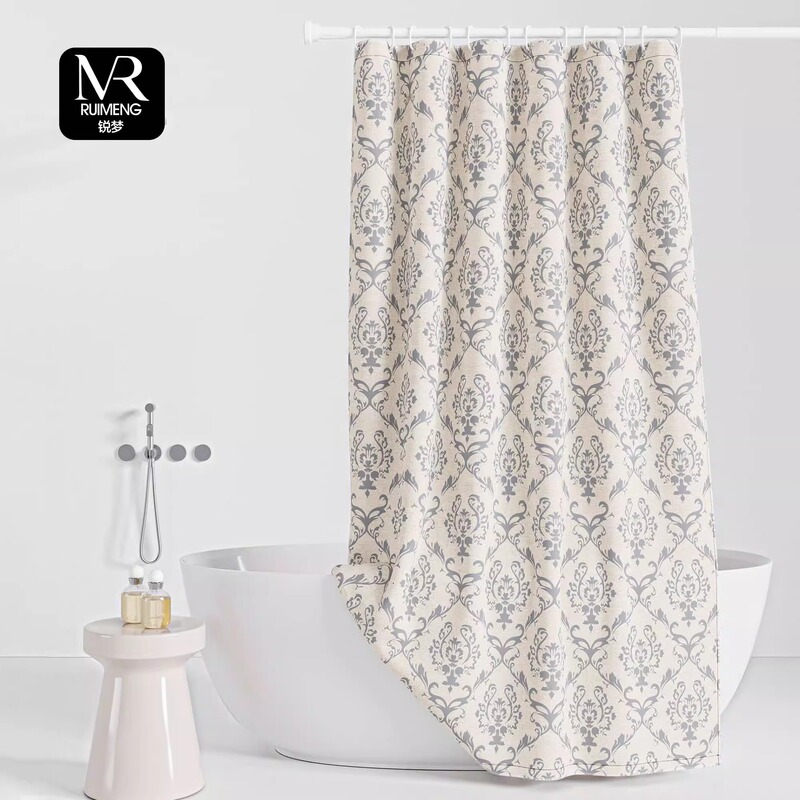 Bathroom Waterproof and Mildew-Proof Shower Curtain, Dry and Wet Separation Hanging Curtain, No Drilling Required