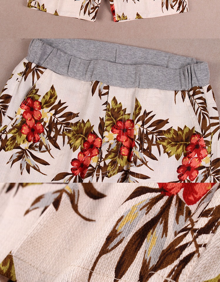 Ưu đãi đặc biệt cho nam mùa hè quần ống rộng co giãn thoải mái bằng vải cotton thoải mái và quần short hoa dại G801E14D03 quần áo nam đẹp