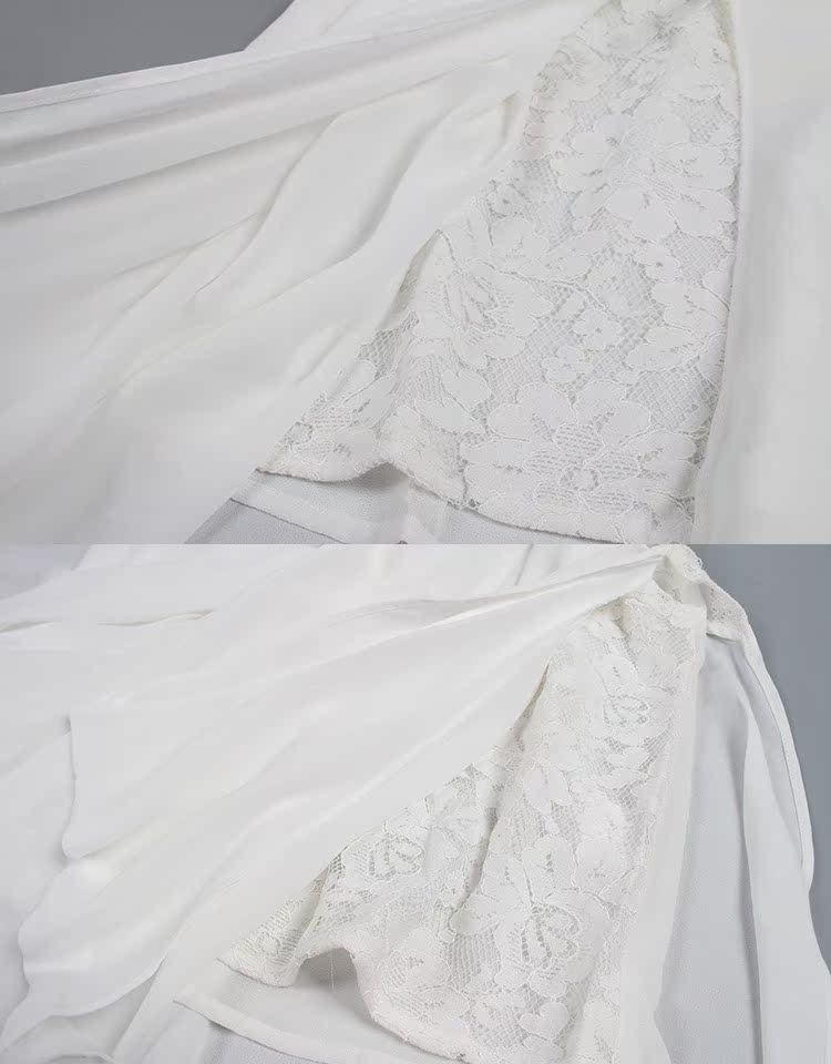 Giải phóng mặt bằng thời trang nữ mùa hè hoang dã cổ tròn không tay voan không đều khâu áo ren hàng đầu G523E8A01 áo sơ mi kaki