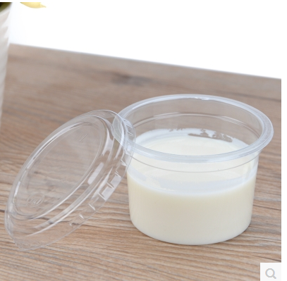 250ml disposable pudding cup plastic double leather milk cup bowl paparazzi packing case 2000 cover with lid