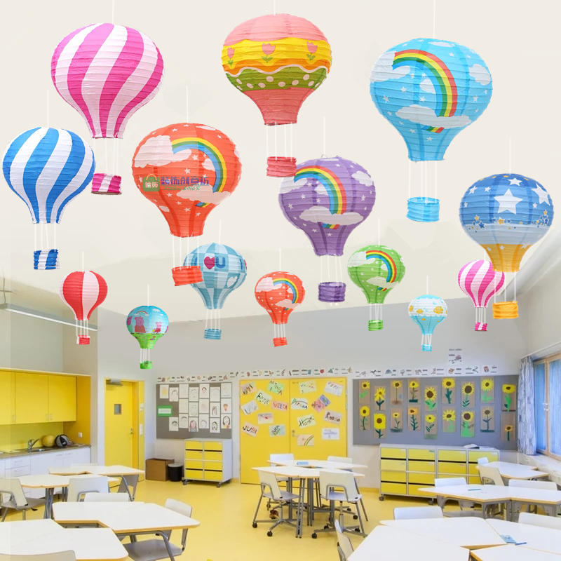 Shopping mall shop festival decoration hot air balloon lantern kindergarten classroom corridor creative arrangement hanging balloon