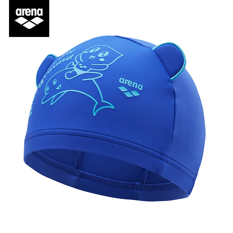 arena Arena Teen Kids Swim Cap Comfortable Cloth Cartoon Waterproof Swim Cap Male and Female Kids Don't Strangle Head