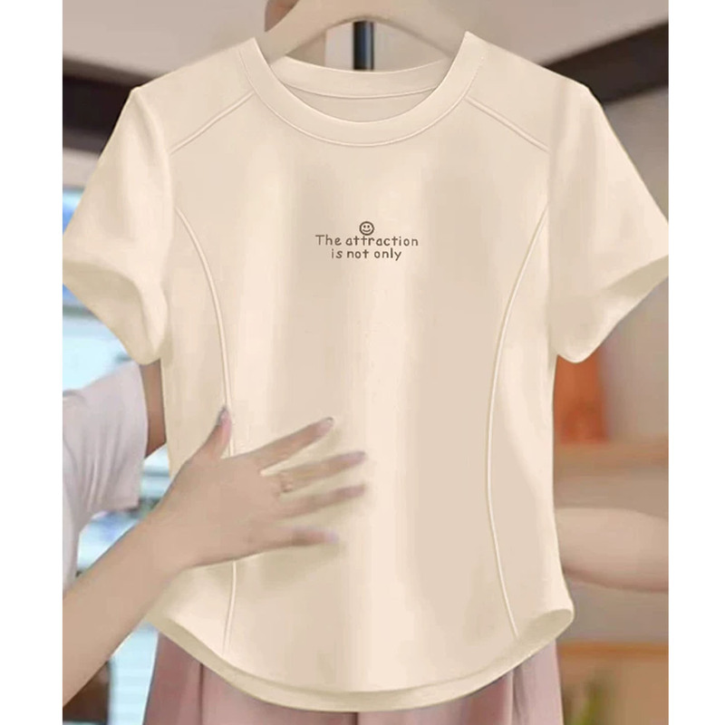 150kg Extra Large Women's Clothing Regular Shoulder Cartoon Fishbone Waist-Cinching Short Sleeve T-Shirt 2026 New Style for Plus Size Women, Very Beautiful Top