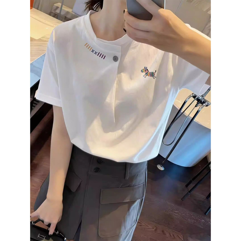 150kg Plus Size Women's Clothing 2026 Summer New Pure Cotton Short-Sleeved T-Shirt for Fat Women, Loose and Very Good-Looking, Belly-Covering Top