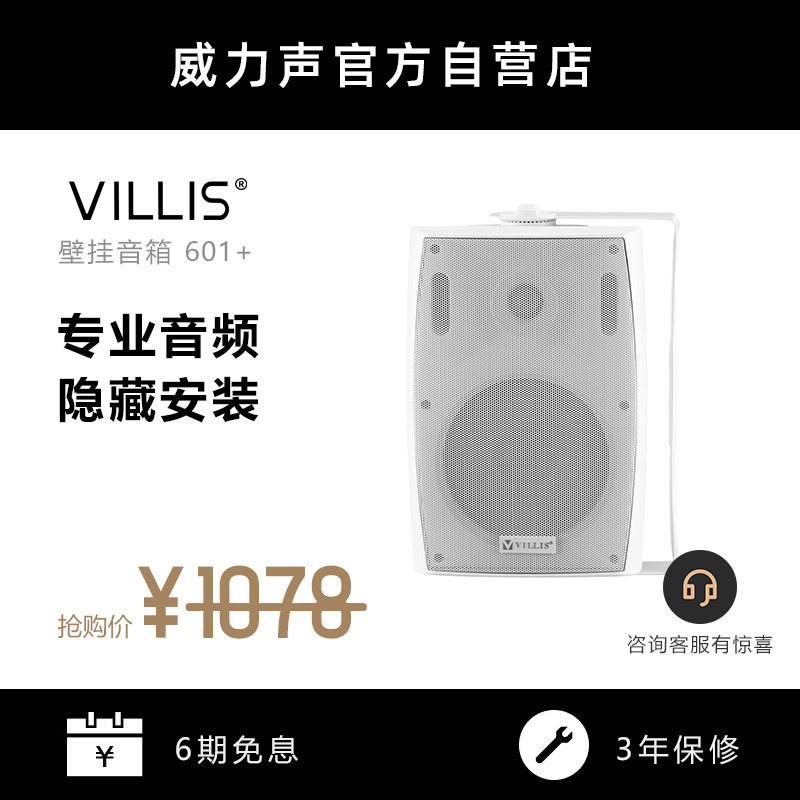 VILLIS Power Sound Shop Background Horn Dining Hall Clothing Fashion Suspended Wall-mounted Sound Speaker Suit
