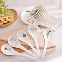 Creative Dagong spoon ceramic big soup spoon long handle spoon round spoon ramen spoon porridge spoon