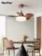 Restaurant Fan Light, French Mid-Century Style, 2026 New Model, Retro Walnut Color, Silent Eye-Protection Living Room Ceiling Fan Light
